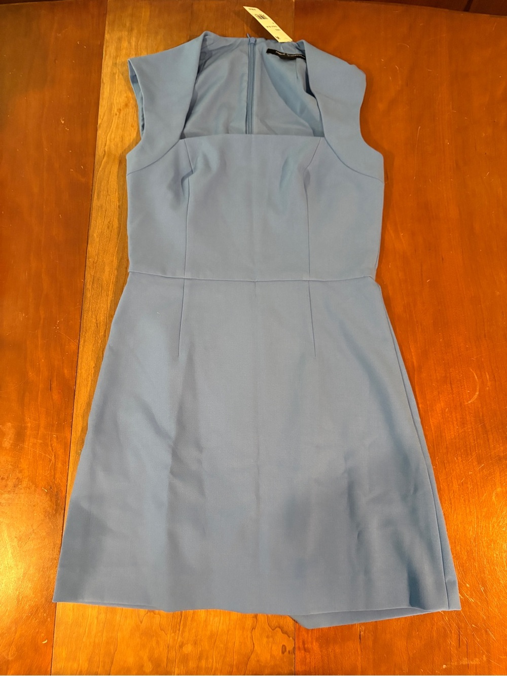 French Connection Dusty Blue Cap-Sleeve Mini Dress
